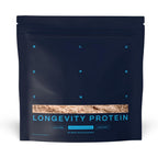 Blueprint Bryan Johnson Chocolate Protein Powder front view for longevity nutrition