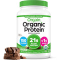 Orgain organic vegan protein powder in creamy chocolate fudge for fitness