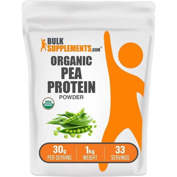 BulkSupplements Organic Pea Protein Powder 1kg front view