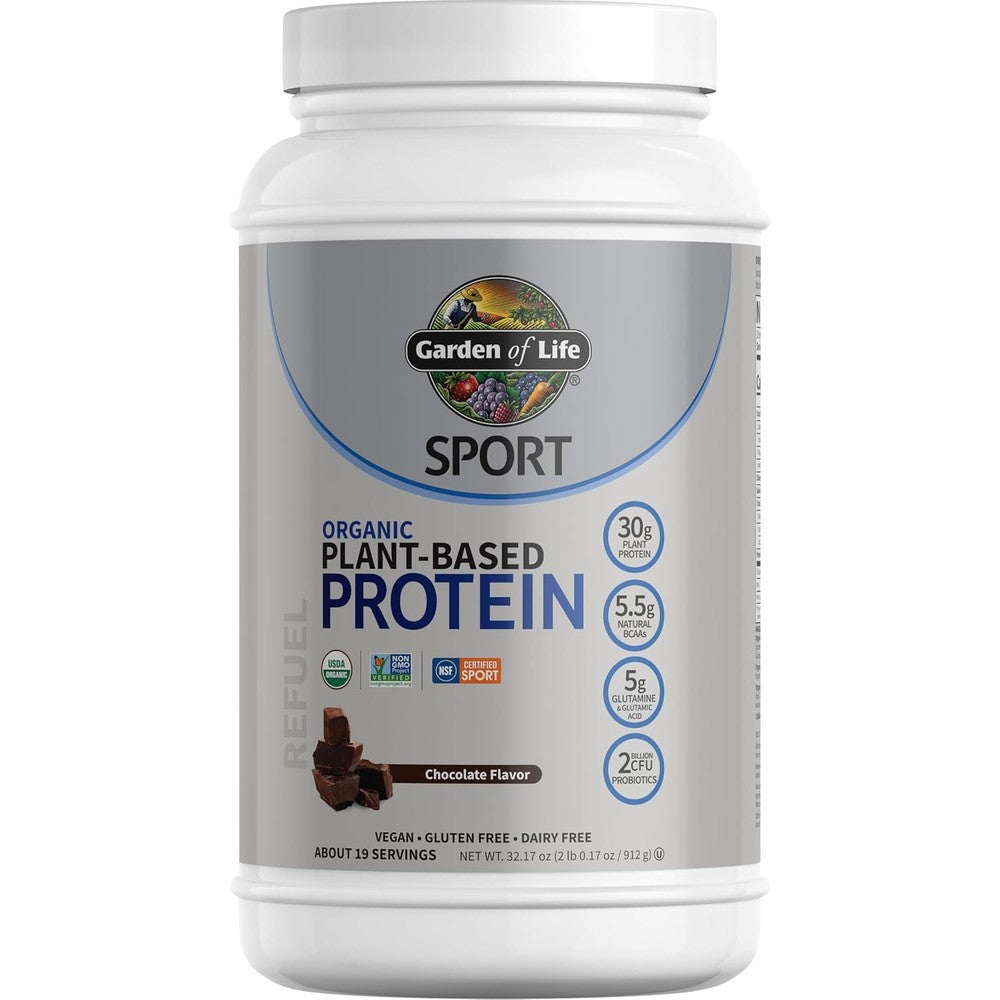 Garden of Life Organic Vegan Sport Protein Powder Chocolate 19 servings 1021g NSF Certified