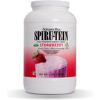 NaturesPlus SPIRU-TEIN Strawberry 5 lbs tub front view authentic USA protein shake