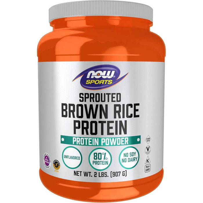 Now Foods Sprouted Brown Rice Protein 2 Pound tub front view