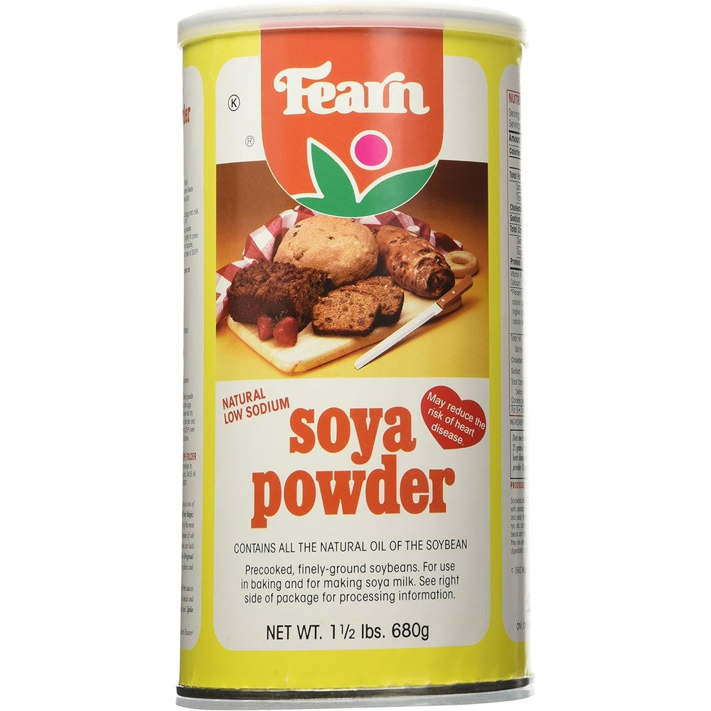 Fearn Soya Food Soya Powder 24 Ounce canister front view for vegan protein