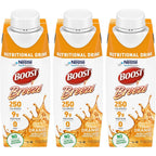 BOOST Breeze Nutritional Drink Orange 3 pack front view for protein supplement