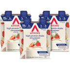 Atkins Strawberry Flavored Protein Shake 12 count pack front view