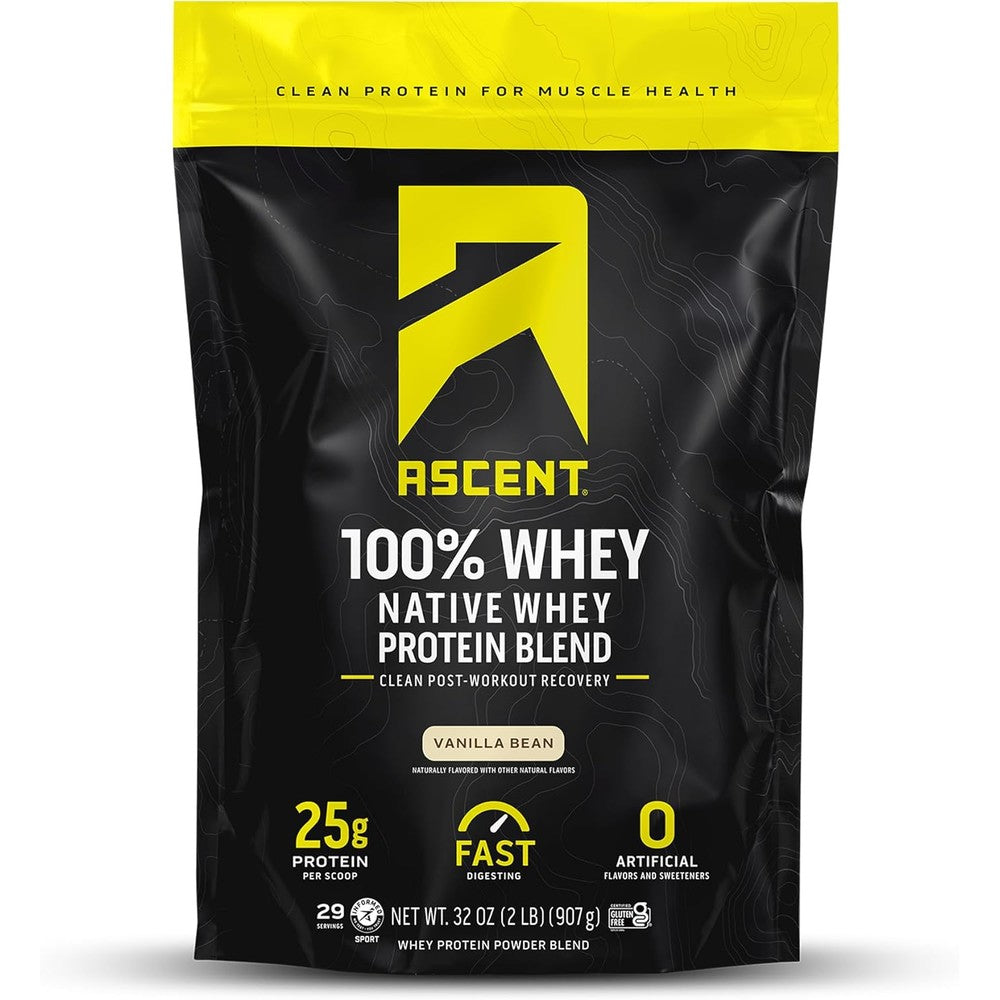 Ascent Native Fuel Whey Protein Powder 2 pound bag front view