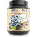 Earth Fed Muscle Whey Back Vanilla 2 Pound tub front view for muscle recovery