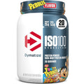 Dymatize Nutrition ISO100 Fruity Pebbles 20 servings container front view showing the official cereal collaboration logo.
