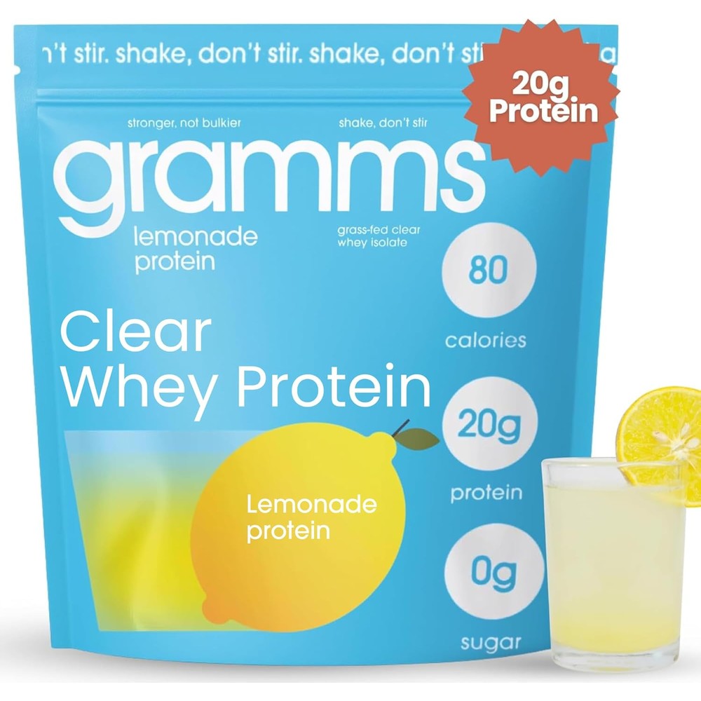 GRAMMS Clear Protein Powder Lemonade front view for muscle recovery