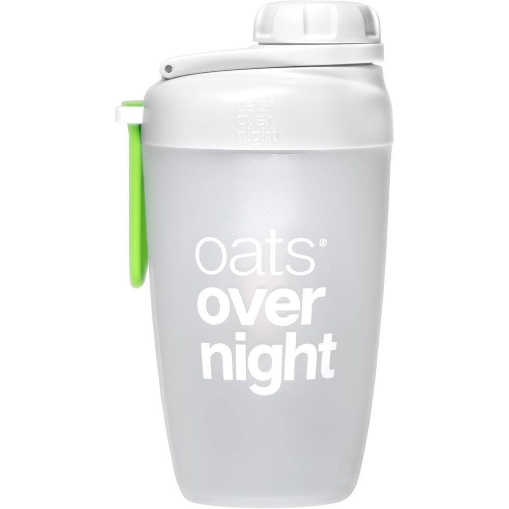 Oats Overnight Shaker Bottle with leakproof screw cap and clear measurement fill line