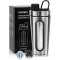 TOOFEEL stainless steel shaker 28oz leakproof protein mixing bottle