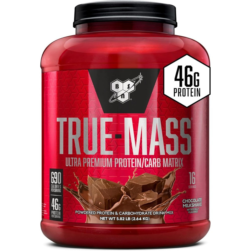 BSN True Mass weight gainer protein powder chocolate milkshake for muscle gain