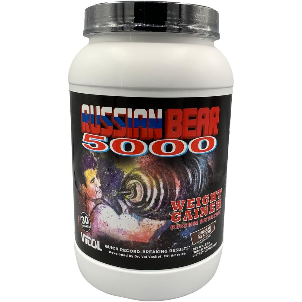Vitol Russian Bear 5000 Chocolate 4 Pound front view mass gainer supplement