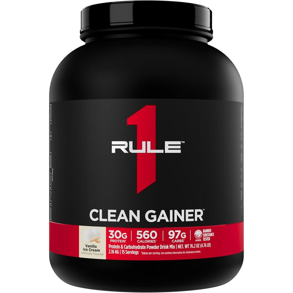 Rule 1 Clean Gainer Vanilla Ice Creme 15 Servings tub for lean mass gain