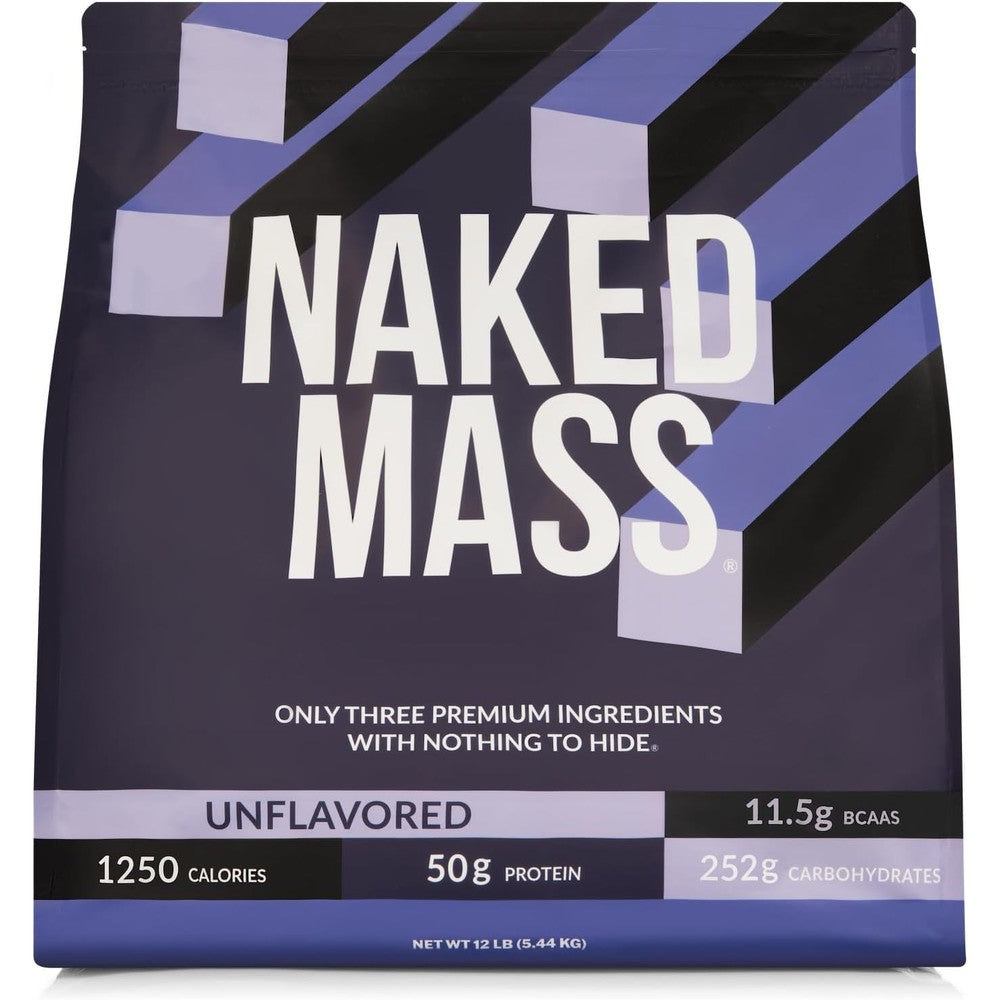 Naked Mass 12 lbs bulk natural weight gainer protein powder with 1250 calories