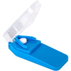 EZY DOSE Pill Cutter showing the top clear lid and blue base view