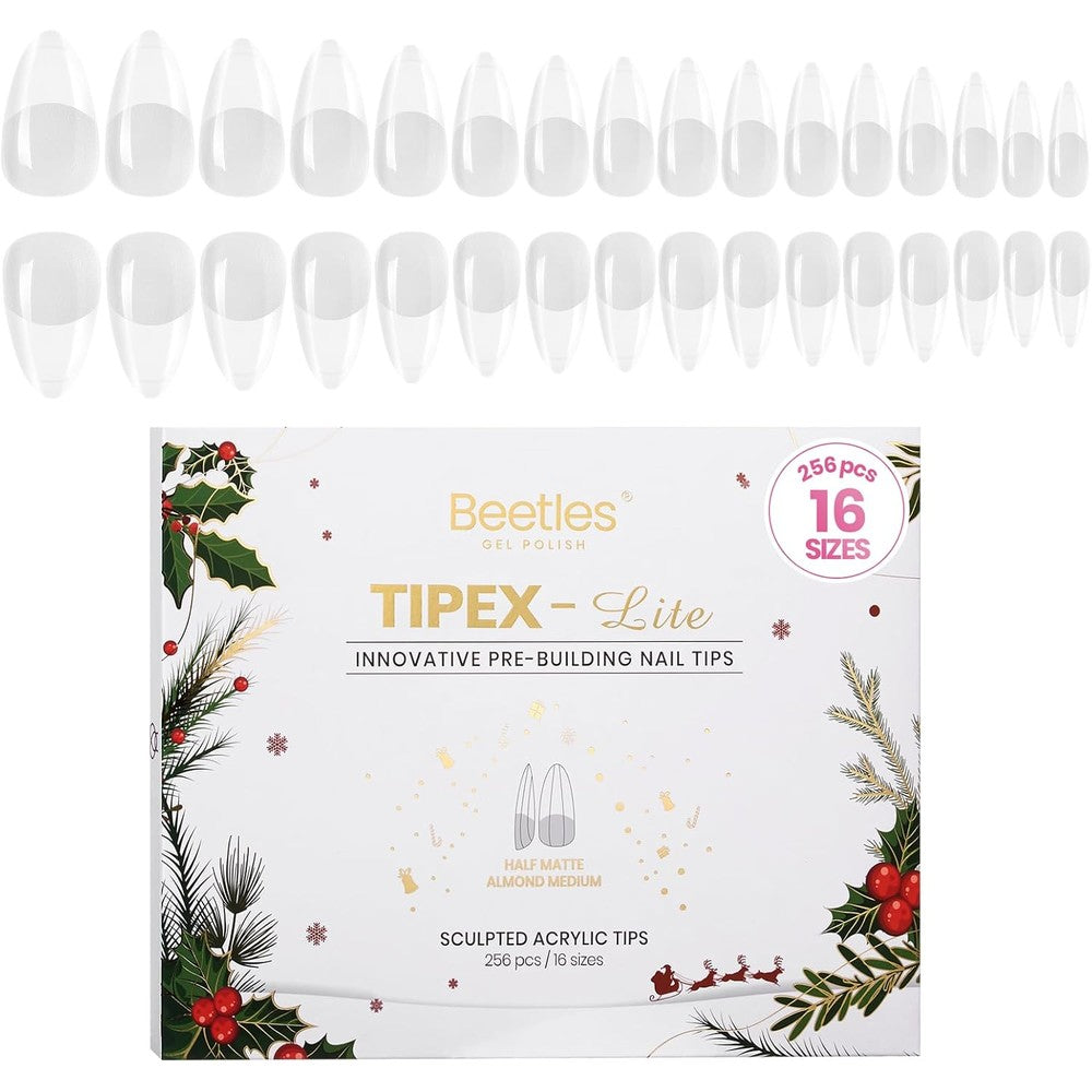 Beetles Tipex Lite Apex Nail Tips Almond Medium set in gift box