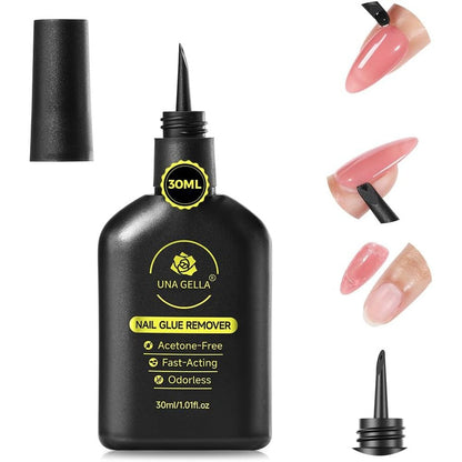 UNA GELLA nail glue remover bottle with built-in crowbar for press on nails