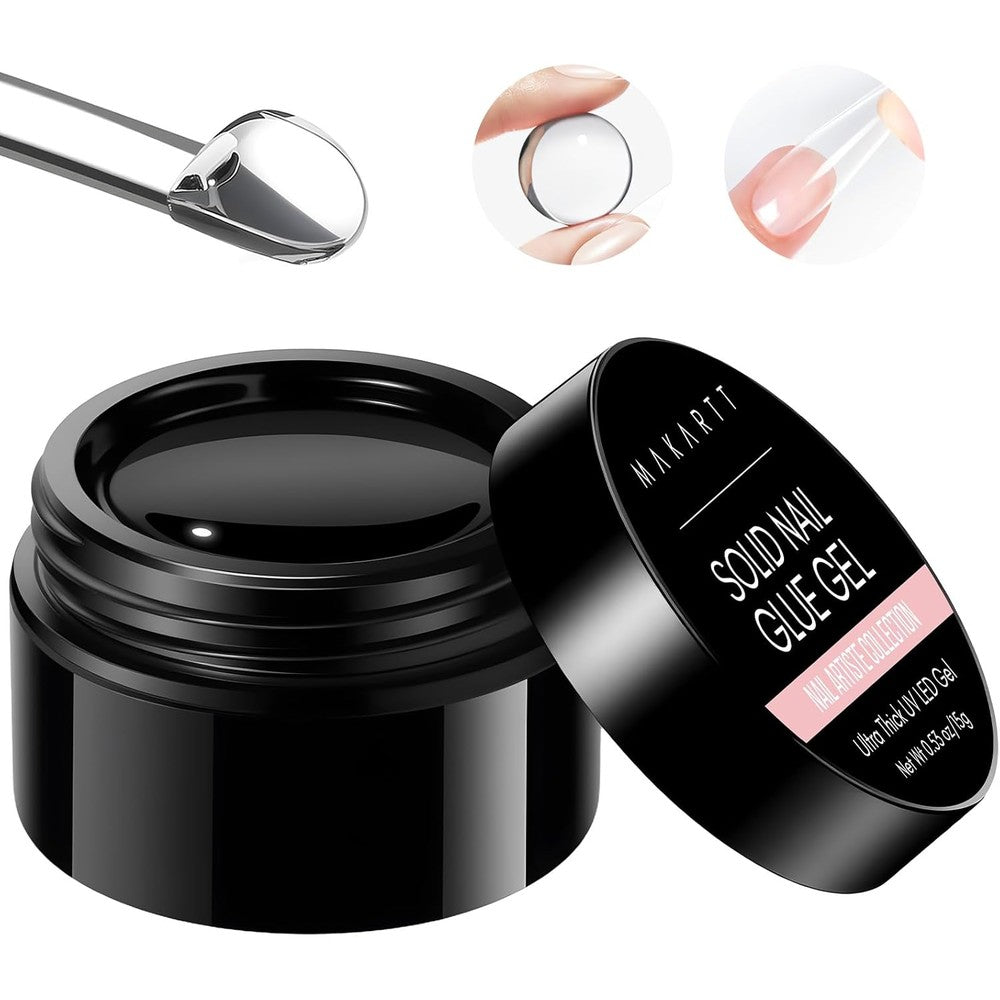 Makartt solid nail glue gel 15ML jar for strong press on nail application