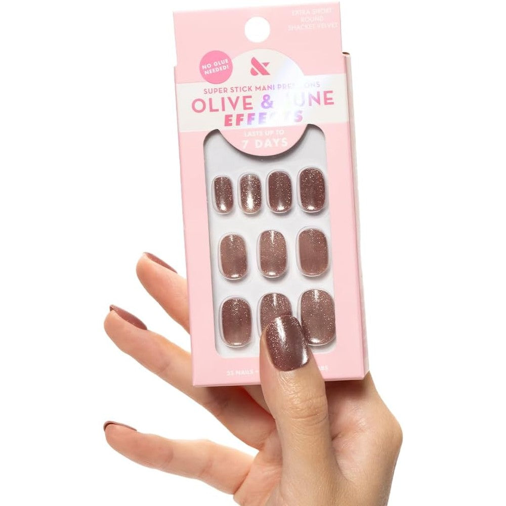 Olive and June Super Stick Mani Shacket Velvet front view