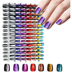 Laza cat eye press on nails short square set front view