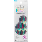 Kiss ColorFX by imPRESS Before Hours black holographic press-on nails front view