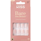 KISS Bare But Better glossy pink square press on nails packaging