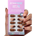 BTArtbox Amber Hoops short almond press on nails front view