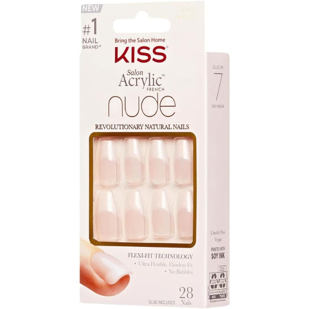 KISS Salon Acrylic French Manicure Set Leilani Nude Square front view