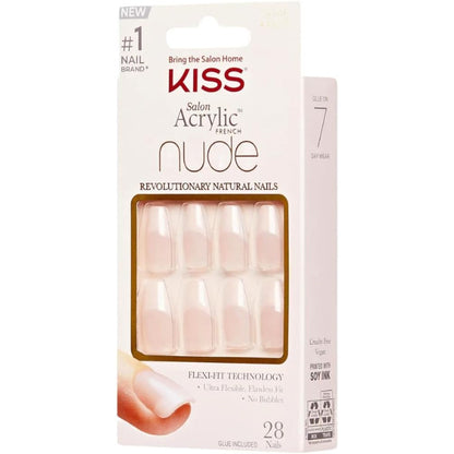 KISS Salon Acrylic French Manicure Set Leilani Nude Square front view