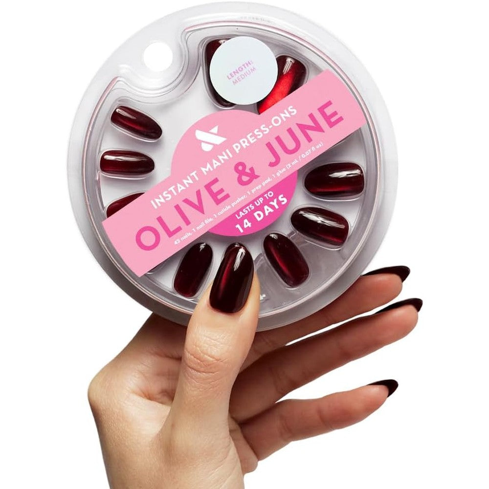 Olive and June Obsessed Velvet press-on nails packaging front view