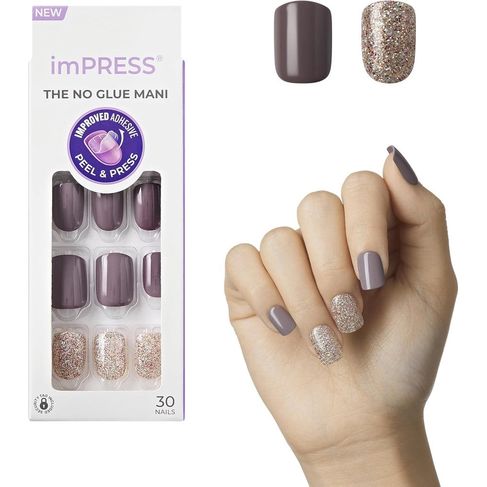 KISS imPRESS Press-On Manicure Flawless short square nails front view