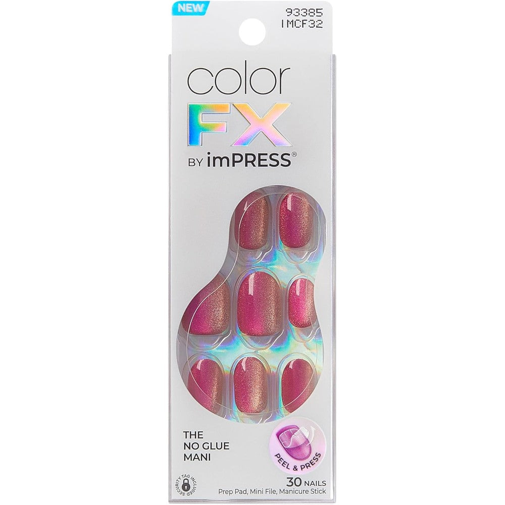 Kiss Impress Colorfx Walk Out short oval press on nails front packaging view