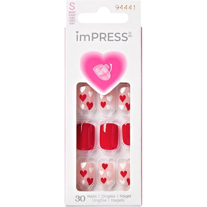 ImPress Valentine Day press on nails full heart front view