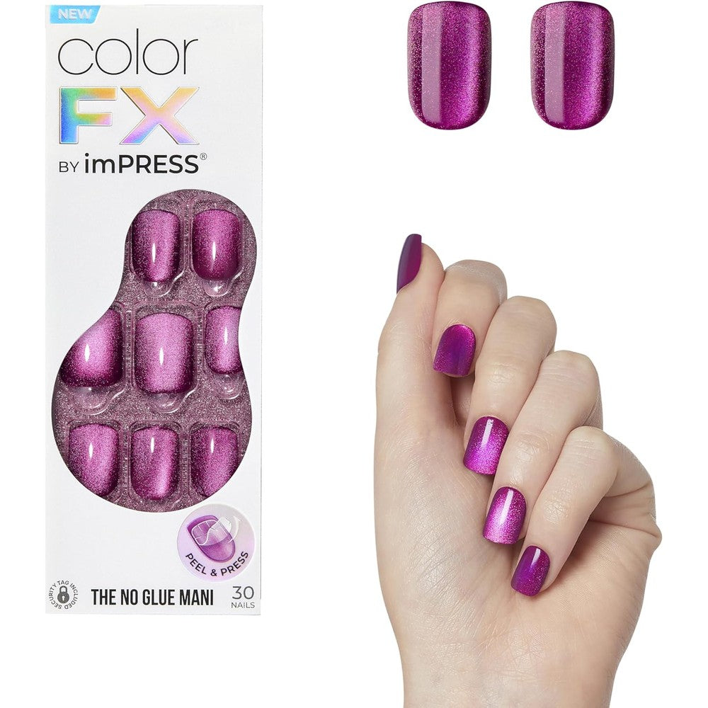 KISS imPRESS ColorFX Levels dark pink press on nails front view