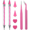 Yaoociy pink rhinestone picker tool set front view packaging
