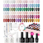 Beetles jelly gel nail polish set front view showing all 53 pieces