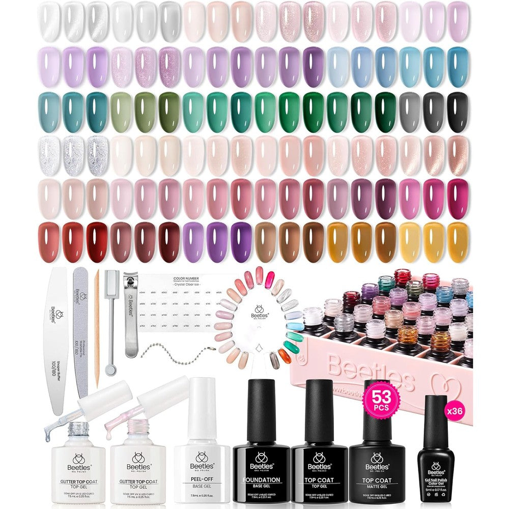 Beetles Jelly Gel Nail Polish 53 piece set front view