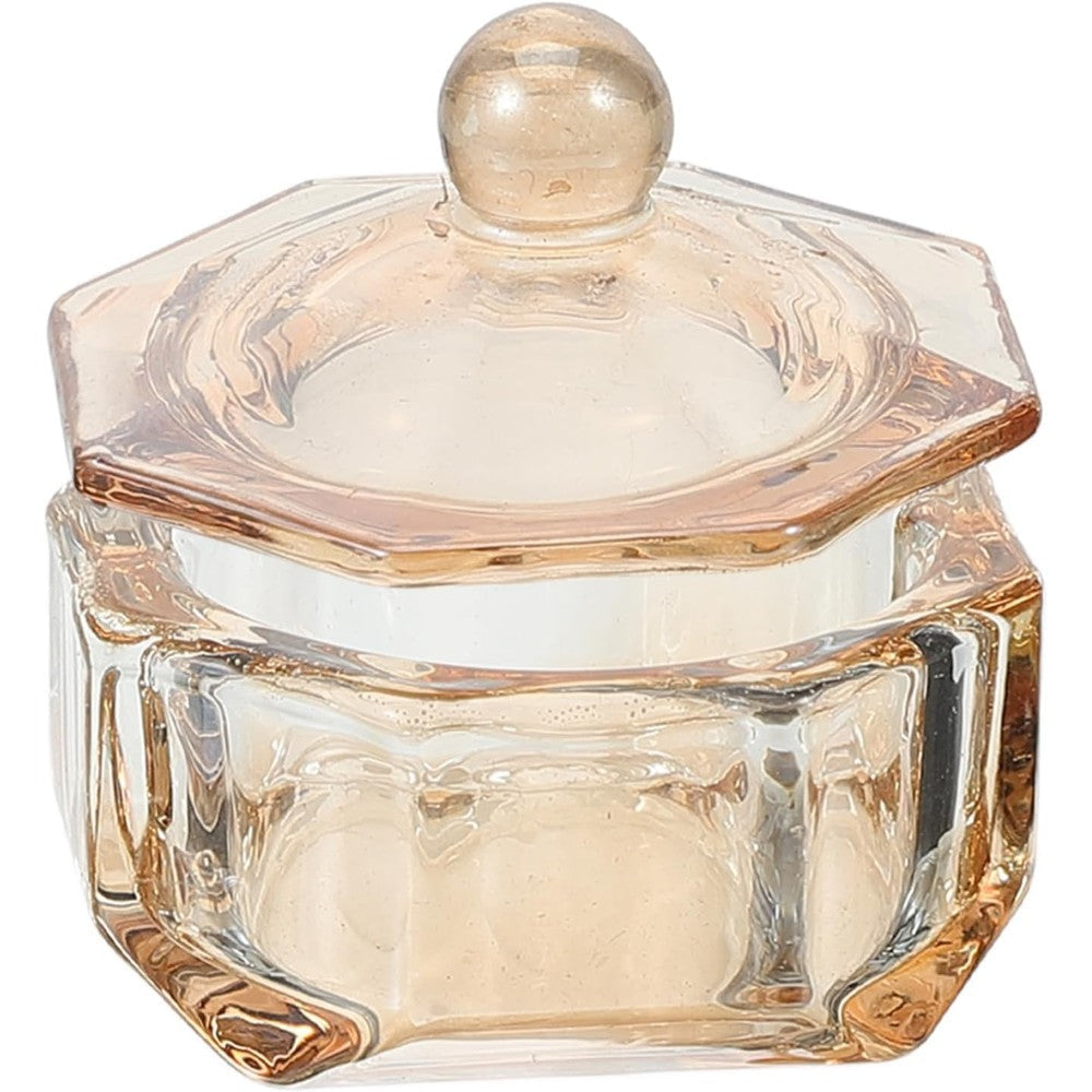 Honmeet Nolitoy manicure glass nail cup with lid front view