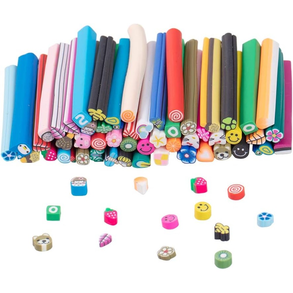 NBEADS mixed styles polymer clay cane slices assortment pack front view