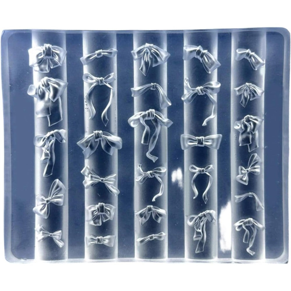 Silicone nail art mold featuring various bowknot designs