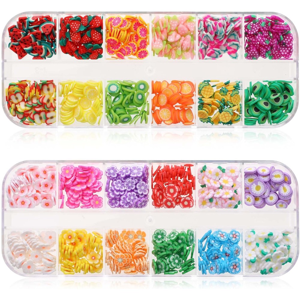 Hariendny fruit slice charms in two boxes front view