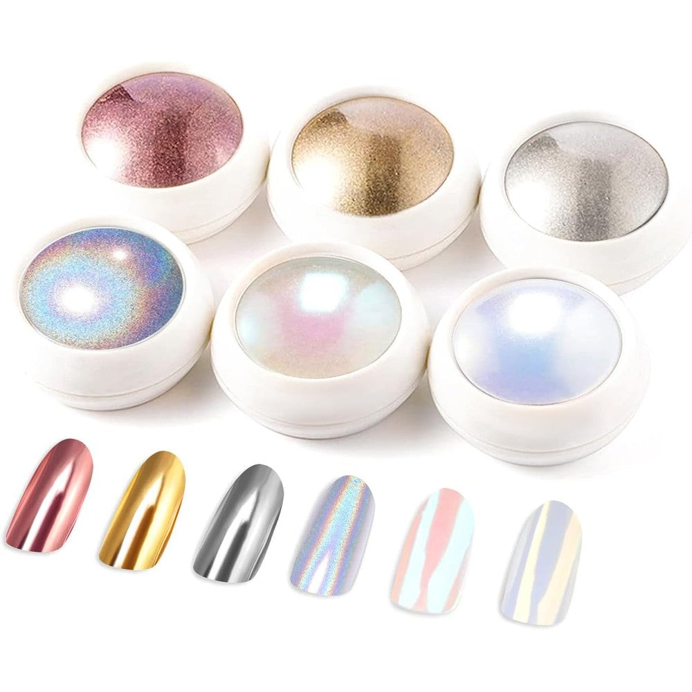 Bishengyf 6-piece chrome nail powder set collection front view
