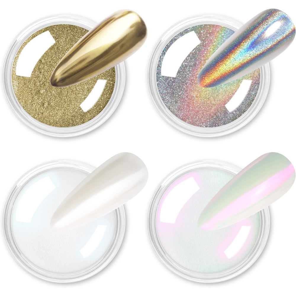 Allstarry chrome nail powder 4 piece set front view