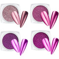 Ruby Face purple metallic chrome nail powder front view packaging