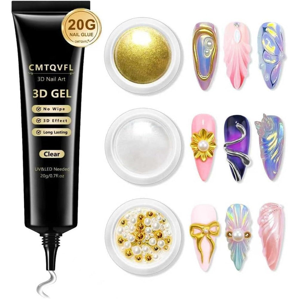 Bishengyf 4 in 1 3D gel nail kit front view