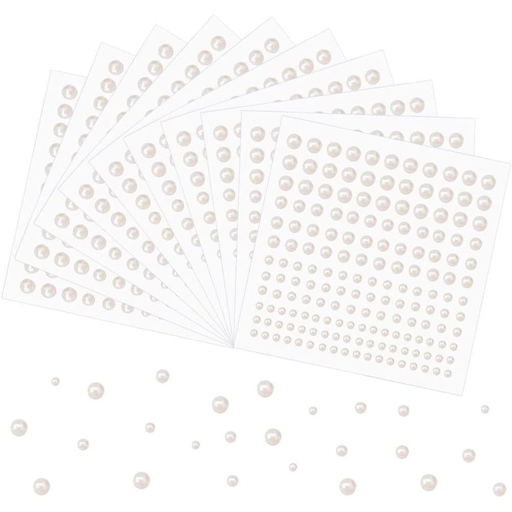 Prudiut 2640 piece pearl sticker set for face and hair