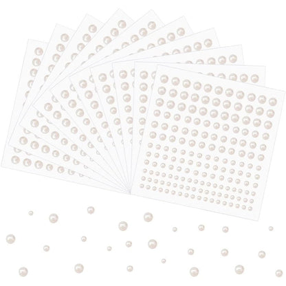 Prudiut 2640 piece pearl sticker set for face and hair