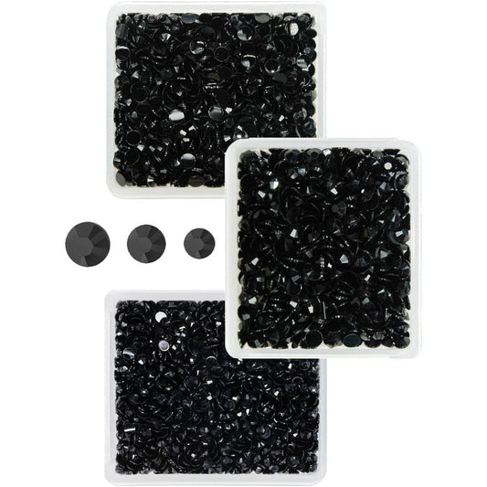 Qiipii pure black resin rhinestones front view