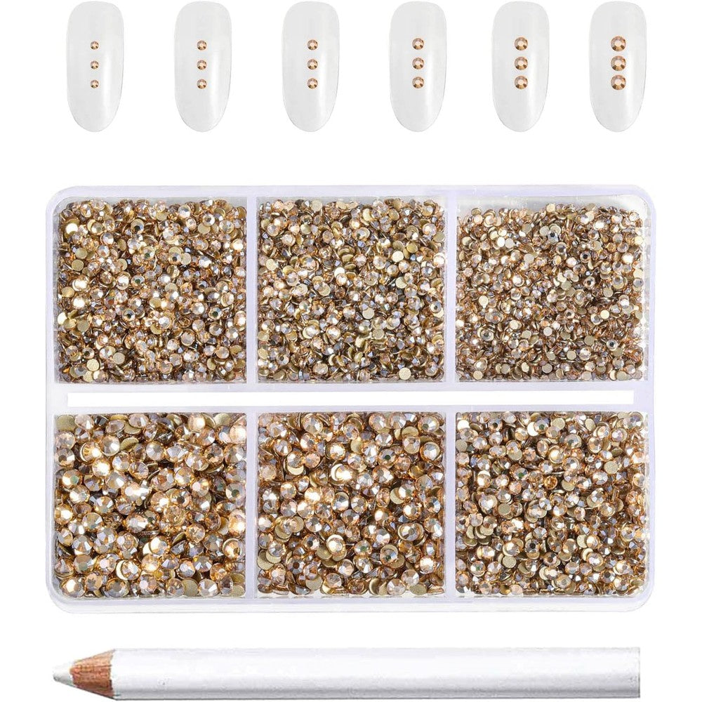 Beadsland 7200 pieces flatback rhinestones golden shadow kit front view